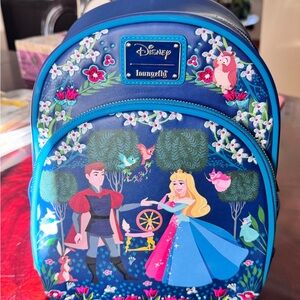 Used Disney x Loungefly Backpack - Beauty and the Beast and Forest Design